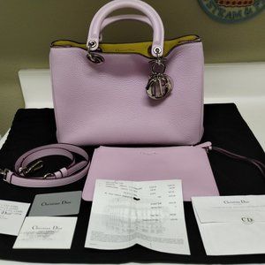 100% Authentic Christian Dior Diorissimo Pebbled Leather Tote - Large